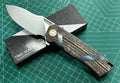 TWOSUN FOLDING KNIFE CARBON FIBER TITANIUM HANDLE M390 EDGE TS513-CF-GOLD