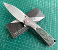 TWOSUN FOLDING KNIFE COLOR CARBON FIBER/TITANIUM HANDLE M390 EDGE TS510 SAND