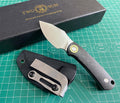 TWOSUN FIXED BLADE KNIFE CARBON FIBER HANDLE M390 EDGE TS525-M390-CF-SATIN David Chen Design