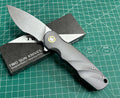TwoSun Folding Knife Black Titanium Handle Stonewashed 14c28n TS517 Designed by David Chen