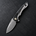 TWOSUN FOLDING KNIFE CARBON FIBER TITANIUM HANDLE 14C28N STONEWASHED TS530-14C28N-AUCTION